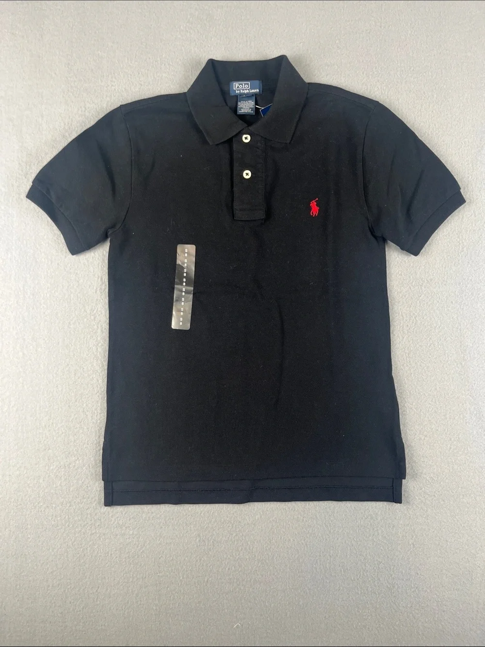 Boys Ralph Lauren Black Polo with Red Pony Embroidery NWT Size: 8